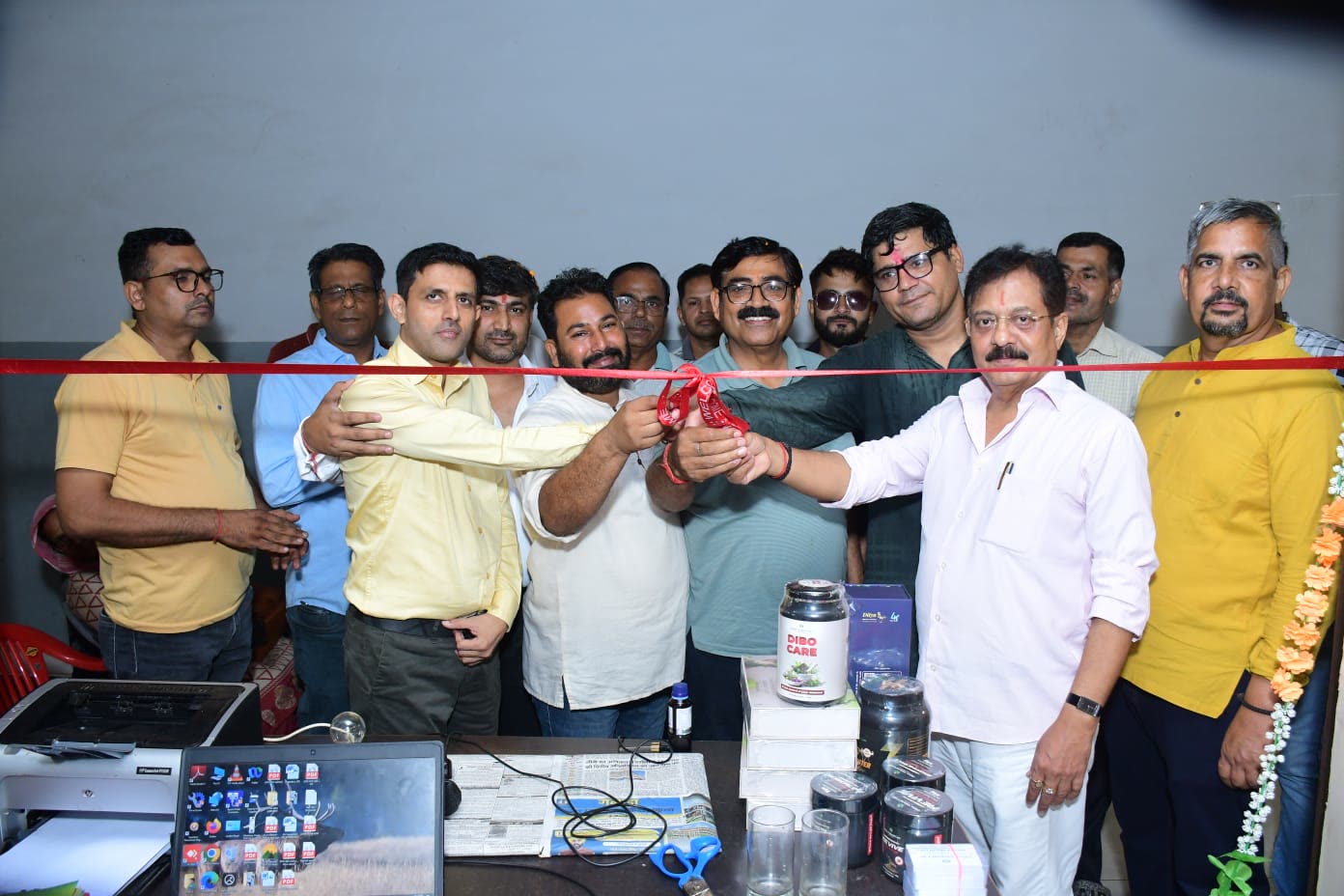 Cutting the ribbon on the new counter